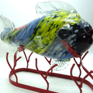 Calera Anejo tequila Fish on metal stand