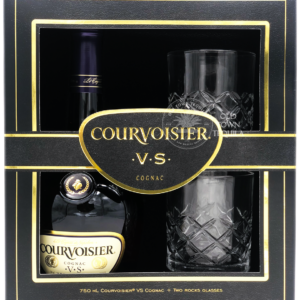 Courvoisier VS Cognac + Two Rocks Glasses Gift Set