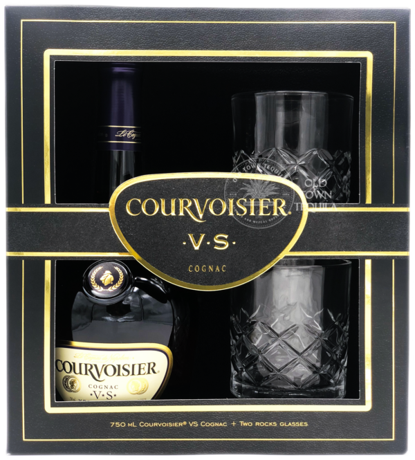 Courvoisier VS Cognac + Two Rocks Glasses Gift Set